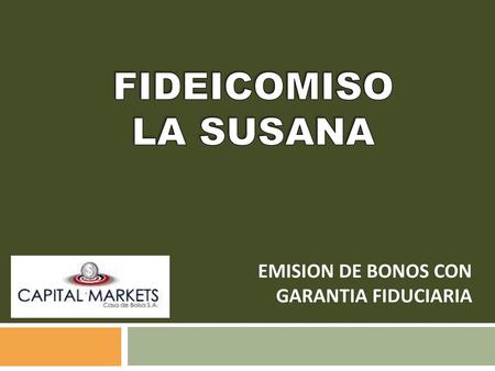 EMISION DE BONOS CON GARANTIA FIDUCIARIA