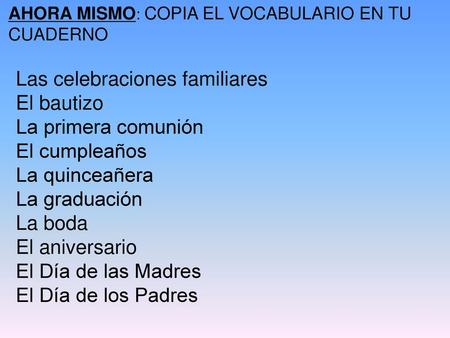 Las celebraciones familiares El bautizo La primera comunión