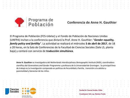 Conferencia de Anne H. Gauthier