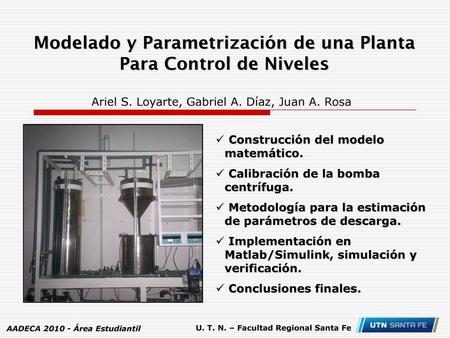 Modelado y Parametrización de una Planta Para Control de Niveles