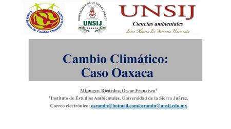 Cambio Climático: Caso Oaxaca