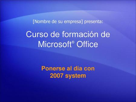 Curso de formación de Microsoft® Office