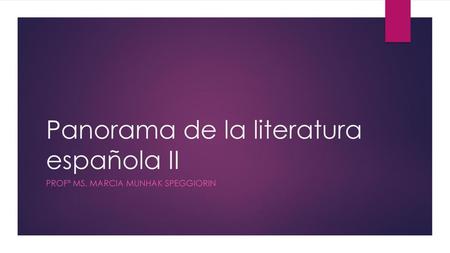 Panorama de la literatura española II