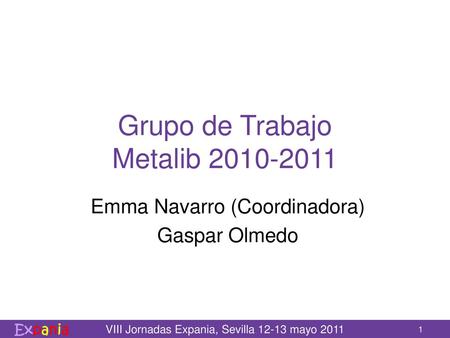 Grupo de Trabajo Metalib