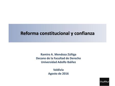 Reforma constitucional y confianza