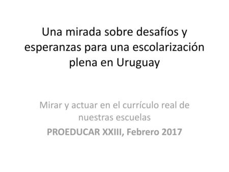 Mirar y actuar en el currículo real de nuestras escuelas