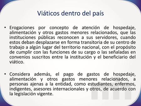 Viáticos dentro del país