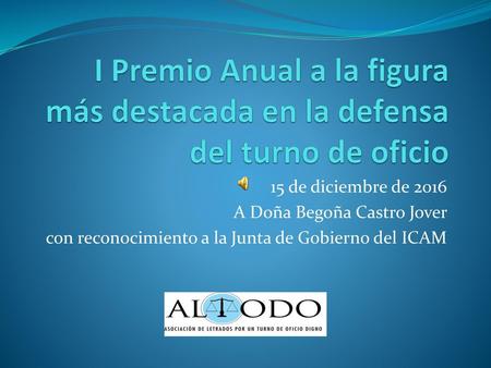 15 de diciembre de 2016 A Doña Begoña Castro Jover