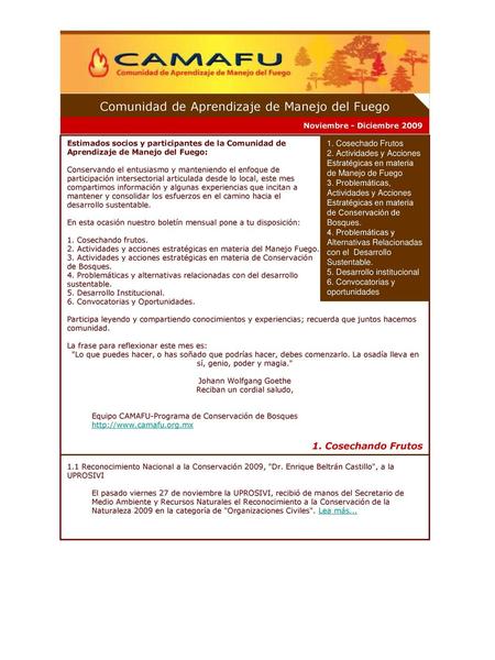 Comunidad de Aprendizaje de Manejo del Fuego