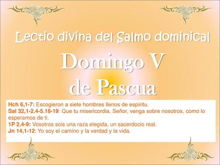 Lectio divina del Salmo dominical
