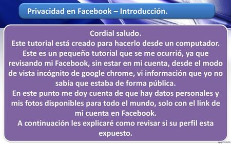 Privacidad en Facebook – Introducción.