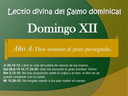 Lectio divina del Salmo dominical