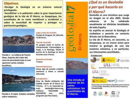 7 ¿Qué es un Geolodía y por qué hacerlo en El Hierro? El Hierro