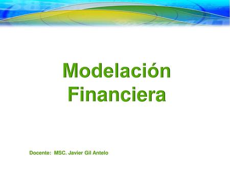 Modelación Financiera Docente: MSC. Javier Gil Antelo