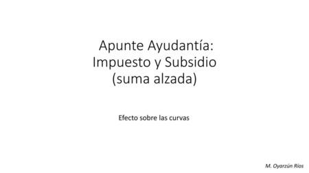 Apunte Ayudantía: Impuesto y Subsidio (suma alzada)