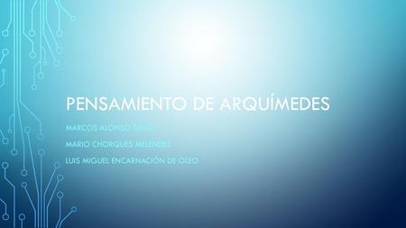 Pensamiento de Arquímedes