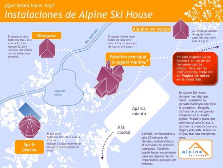 ¿Qué desea hacer hoy? Instalaciones de Alpine Ski House