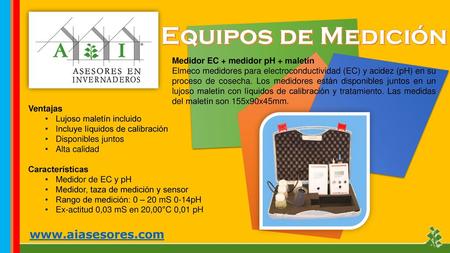 Medidor EC + medidor pH + maletín