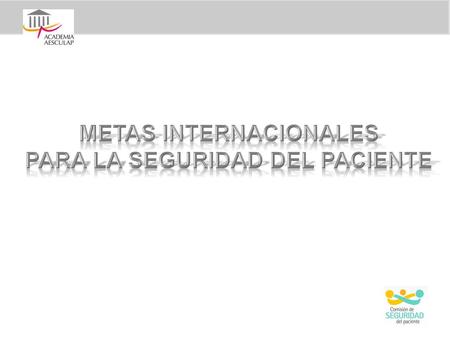 METAS INTERNACIONALES PARA LA SEGURIDAD DEL PACIENTE