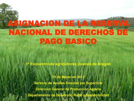 ASIGNACION DE LA RESERVA NACIONAL DE DERECHOS DE PAGO BASICO