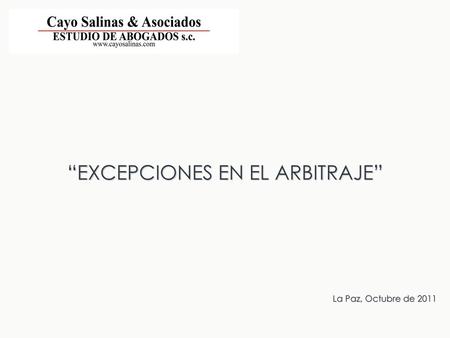 “EXCEPCIONES EN EL ARBITRAJE”
