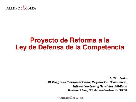Proyecto de Reforma a la Ley de Defensa de la Competencia