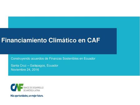 Financiamiento Climático en CAF