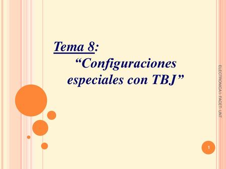 “Configuraciones especiales con TBJ”