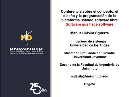 Software que hace software Manuel Dávila Sguerra