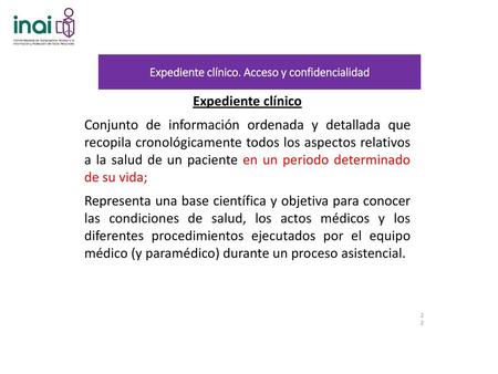 Expediente clínico. Acceso y confidencialidad