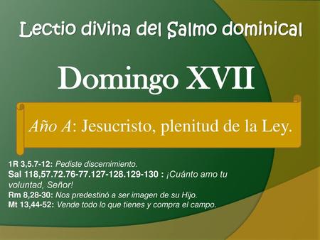 Lectio divina del Salmo dominical