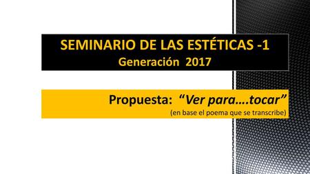 SEMINARIO DE LAS ESTÉTICAS -1