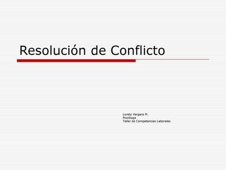 Resolución de Conflicto