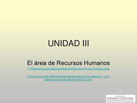 UNIDAD III El área de Recursos Humanos