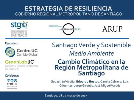 Estrategia de Resiliencia gobierno Regional metropolitano de Santiago