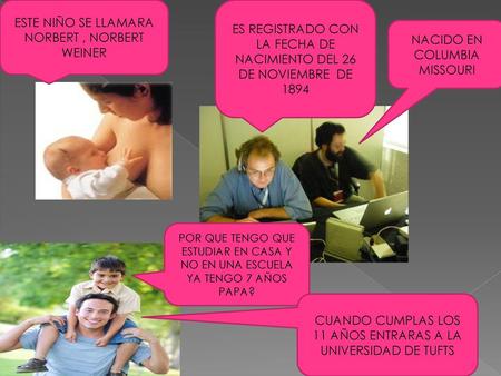 ESTE NIÑO SE LLAMARA NORBERT , NORBERT WEINER