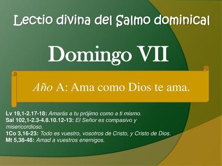 Lectio divina del Salmo dominical