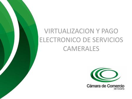 VIRTUALIZACION Y PAGO ELECTRONICO DE SERVICIOS CAMERALES