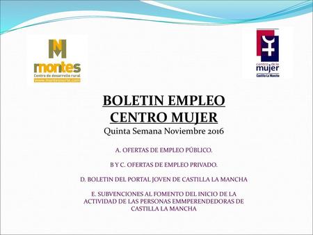 BOLETIN EMPLEO CENTRO MUJER
