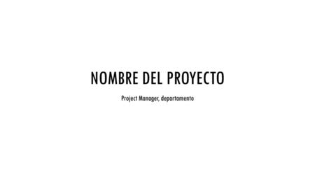 Project Manager, departamento