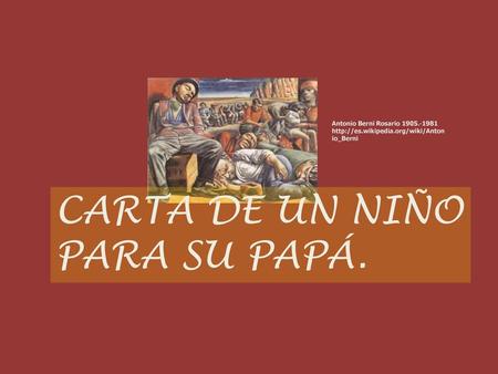 CARTA DE UN NIÑO PARA SU PAPÁ.