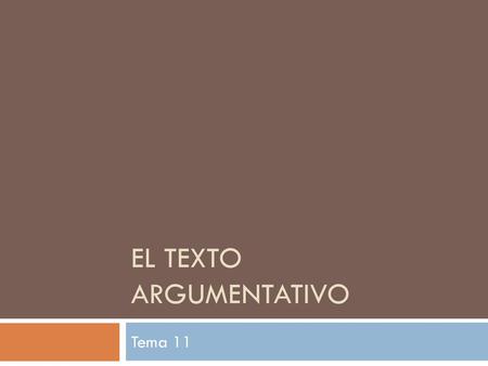 El texto argumentativo