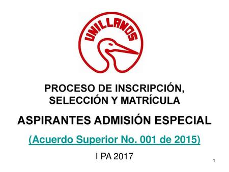 ASPIRANTES ADMISIÓN ESPECIAL