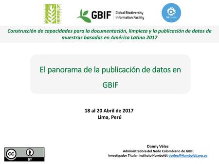 El panorama de la publicación de datos en GBIF