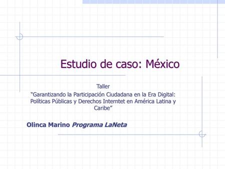 Estudio de caso: México
