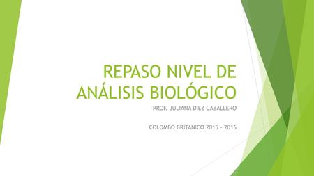 REPASO NIVEL DE ANÁLISIS BIOLÓGICO