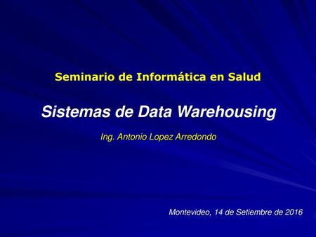 Sistemas de Data Warehousing