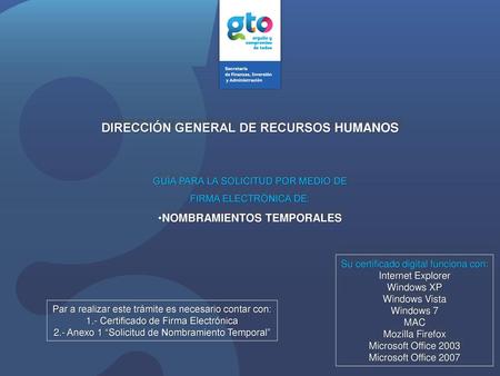 DIRECCIÓN GENERAL DE RECURSOS HUMANOS NOMBRAMIENTOS TEMPORALES