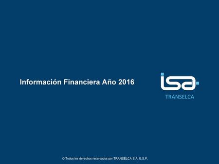 Información Financiera Año 2016