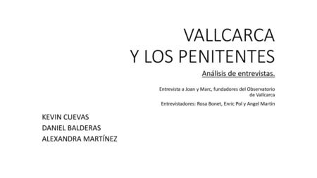 VALLCARCA Y LOS PENITENTES